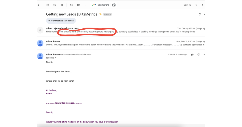 This Cold Email Company Emailed Me 4 Times and Couldn't Even Personalize It 1 y