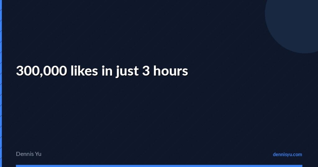 featured 300000 likes in just 3 hours