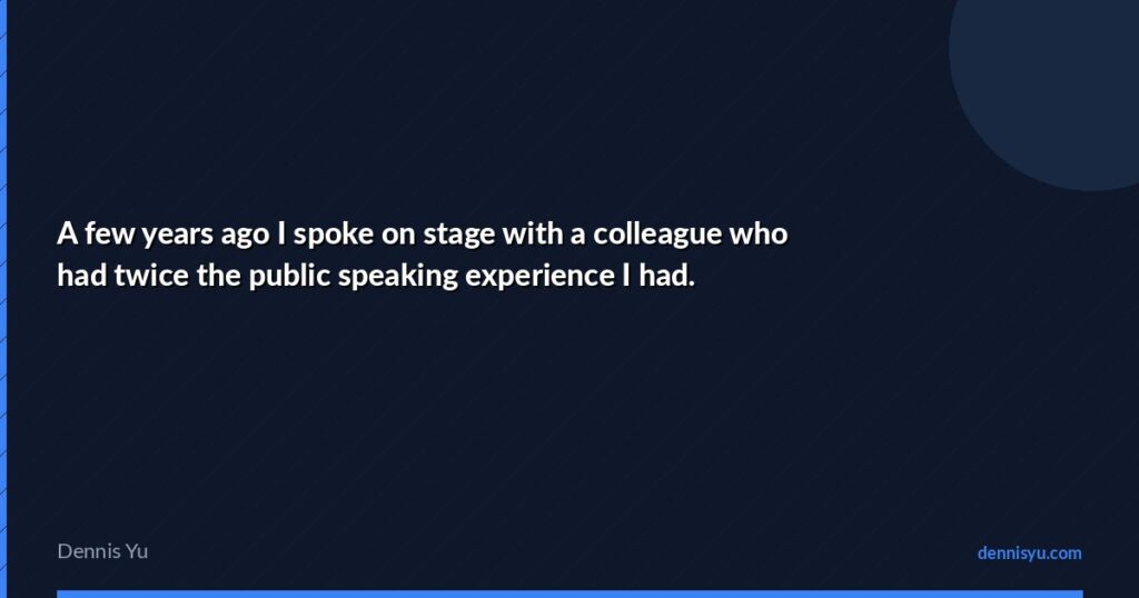 featured a few years ago i spoke on stage with a colleague