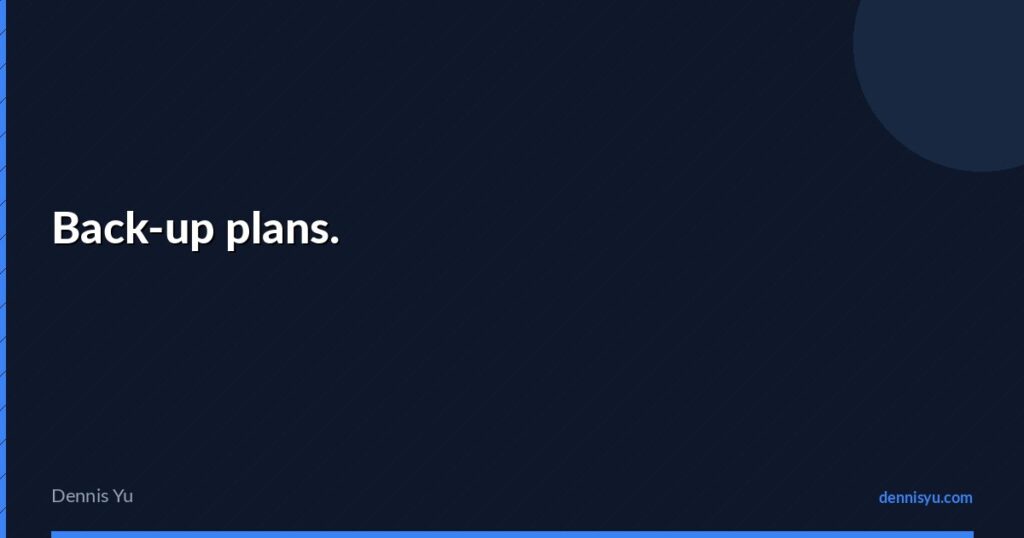 featured back up plans