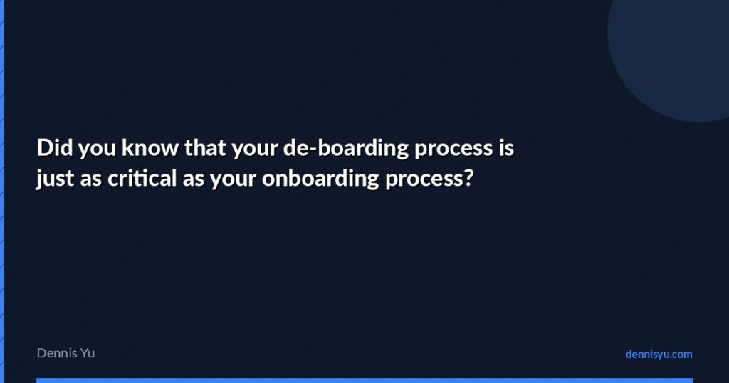 featured did you know that your de boarding process is just