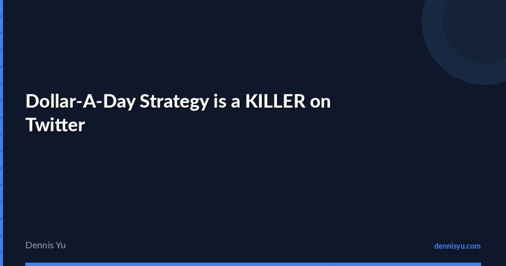 featured dollar a day strategy is killer on twitter