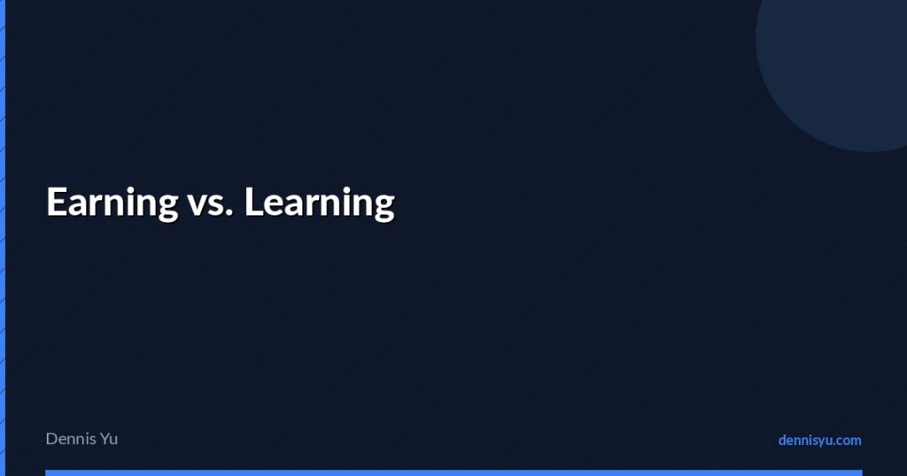 featured earning vs learning