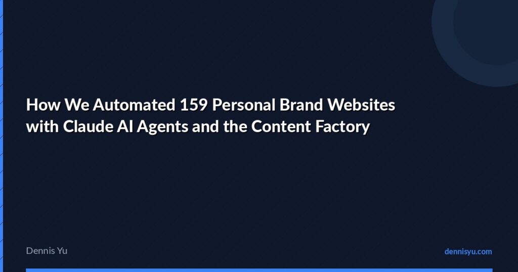 How We Automated 159 Personal Brand Websites with Claude AI Agents and the Content Factory 4 featured how we automated 159 personal brand websites with