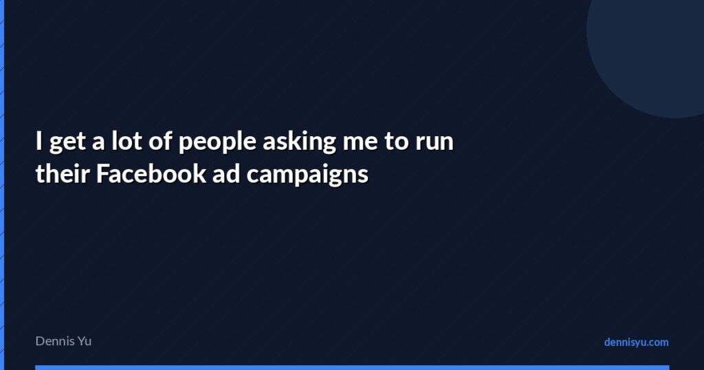 featured i get a lot of people asking me to run their faceb