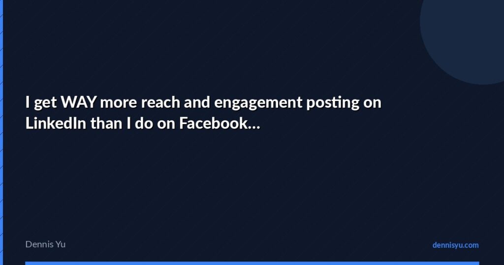 featured i get way more reach and engagement posting on lin