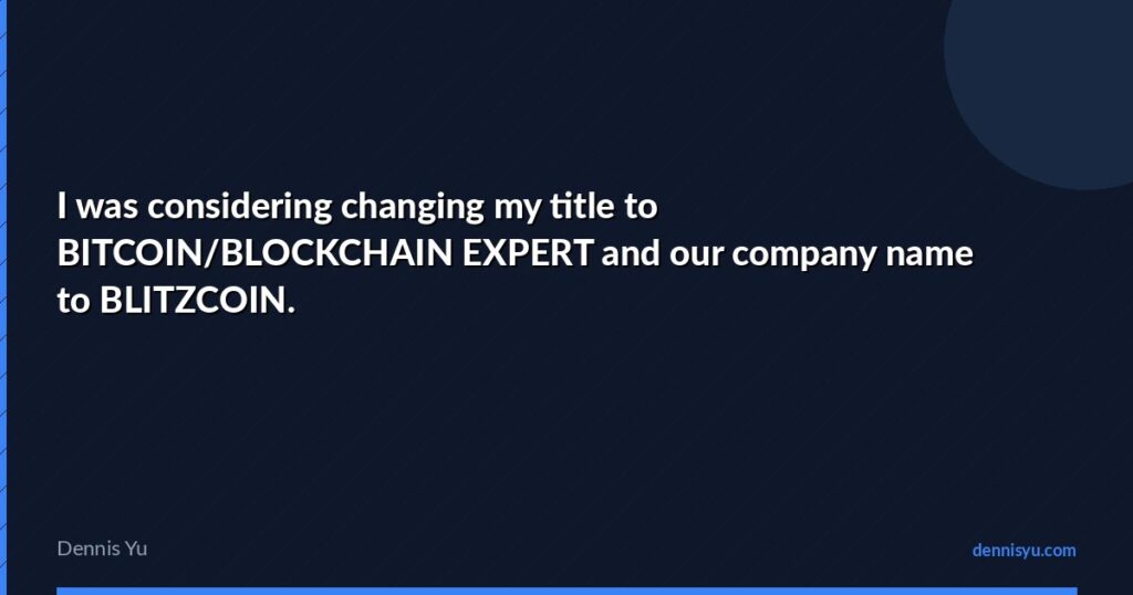 featured i was considering changing my title to bitcoin blo