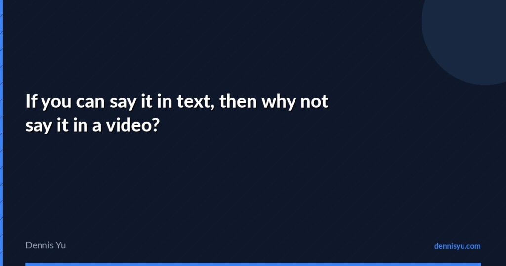 featured if you can say it in text then why not say it in v