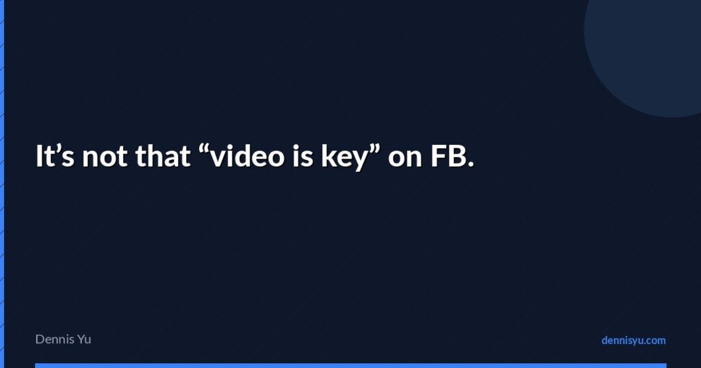 featured its not that video is key on fb