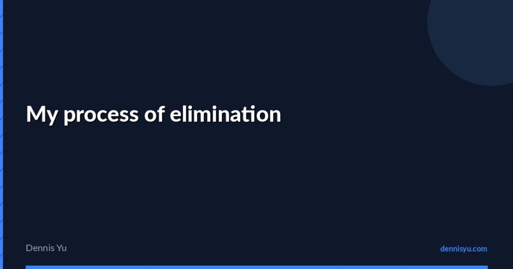 featured my process of elimination