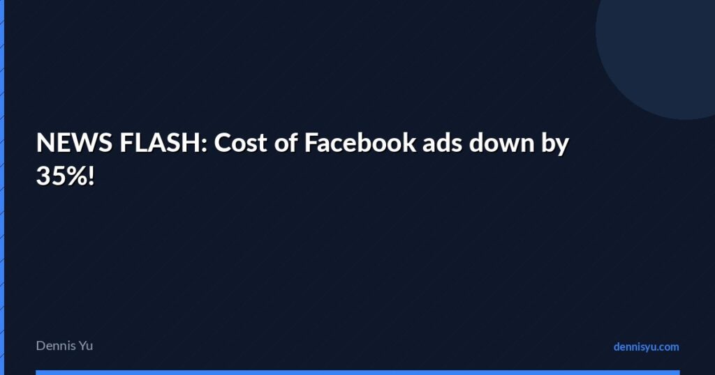featured news flash cost of facebook ads down by 35