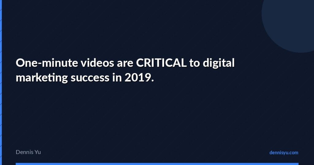 featured one minute videos are critical to digital marketin