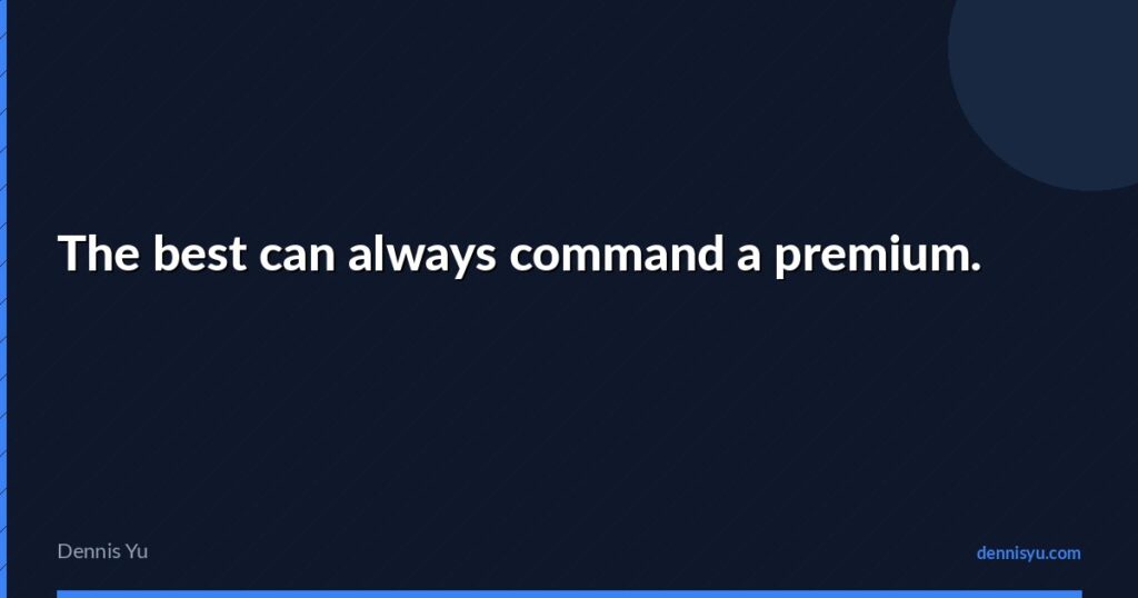 featured the best can always command a premium