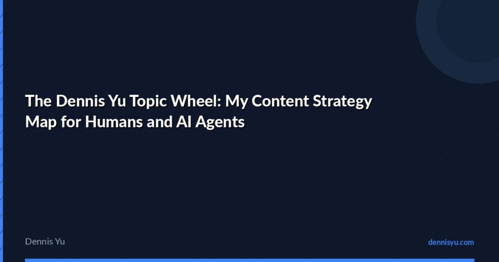 The Dennis Yu Topic Wheel: My Content Strategy Map for Humans and AI Agents 1 featured topic wheel