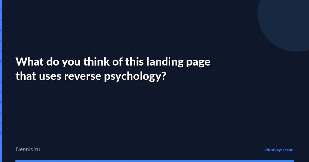 featured what do you think of this landing page that uses r