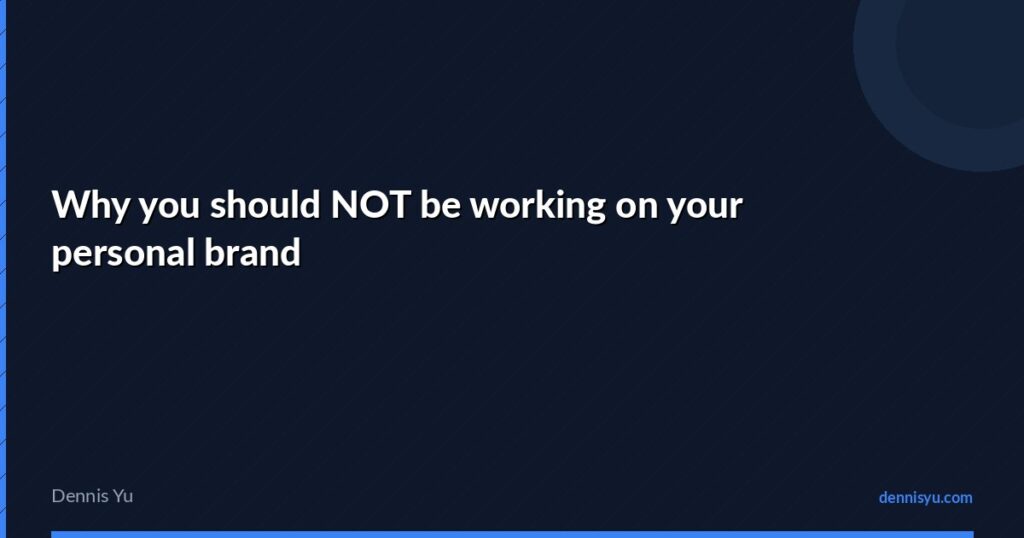featured why you should not be working on your personal bra