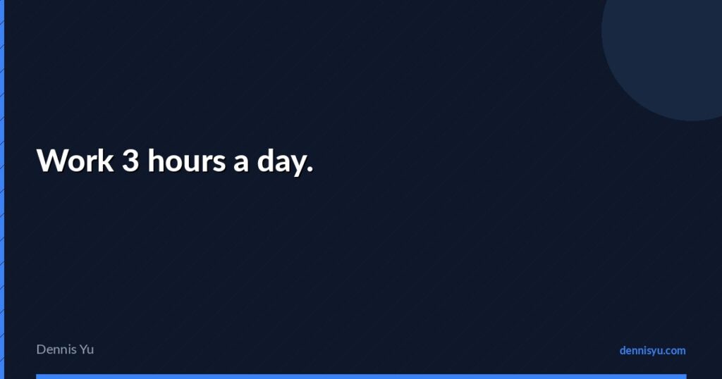 featured work 3 hours a day