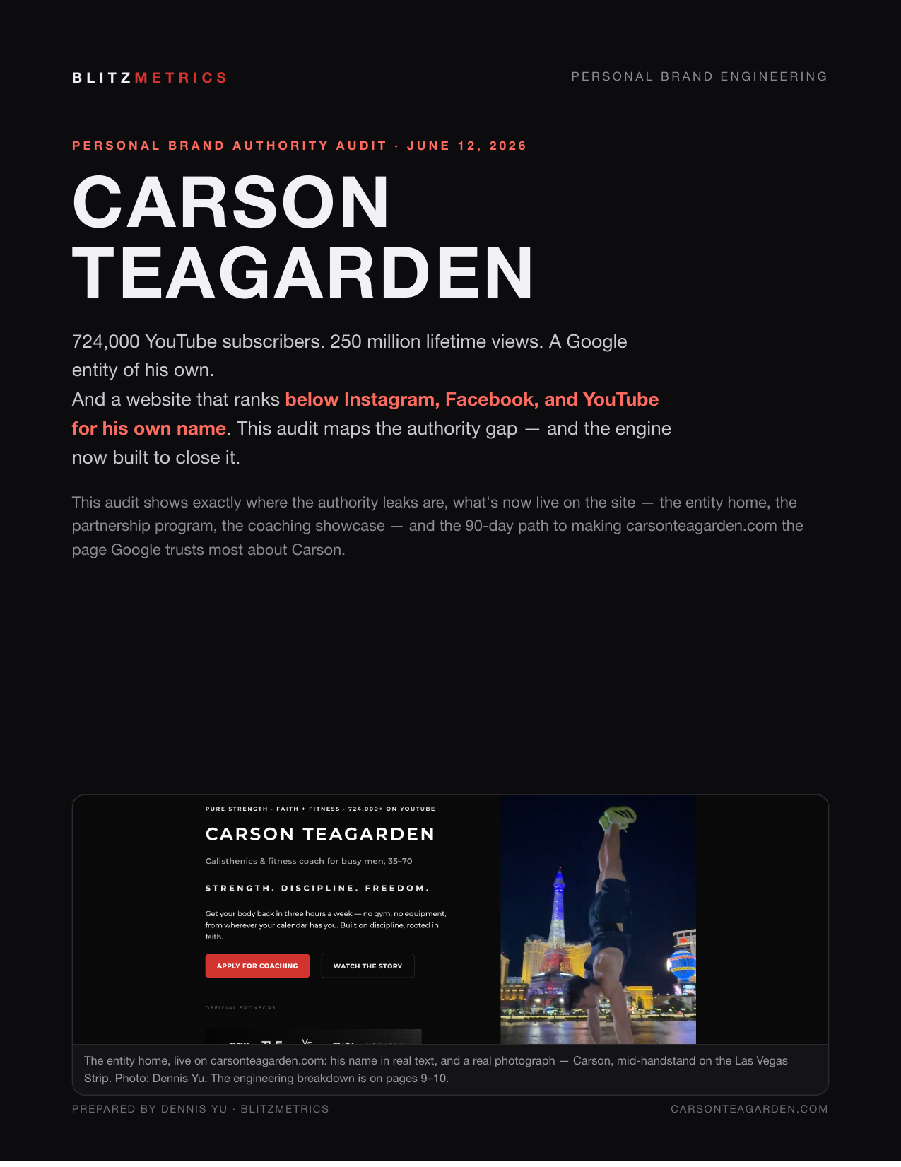 Carson Teagarden Personal Brand Authority Audit — cover