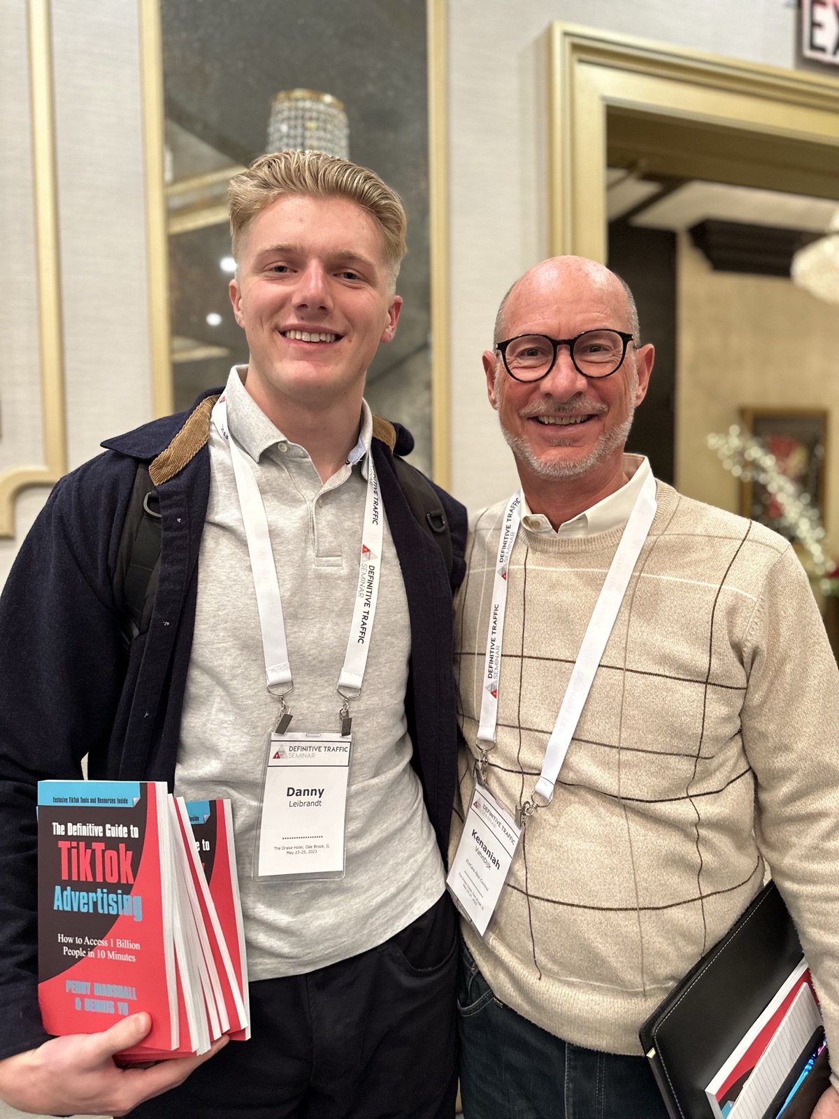 Danny Leibrandt and Kenaniah at the Drake Hotel Oak Brook with the TikTok book