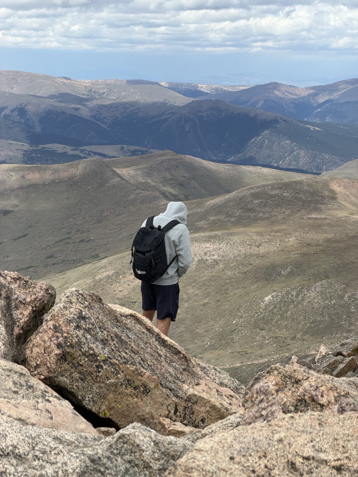 Overlook from the rocks on Mt Bierstadt, 29 August 2026