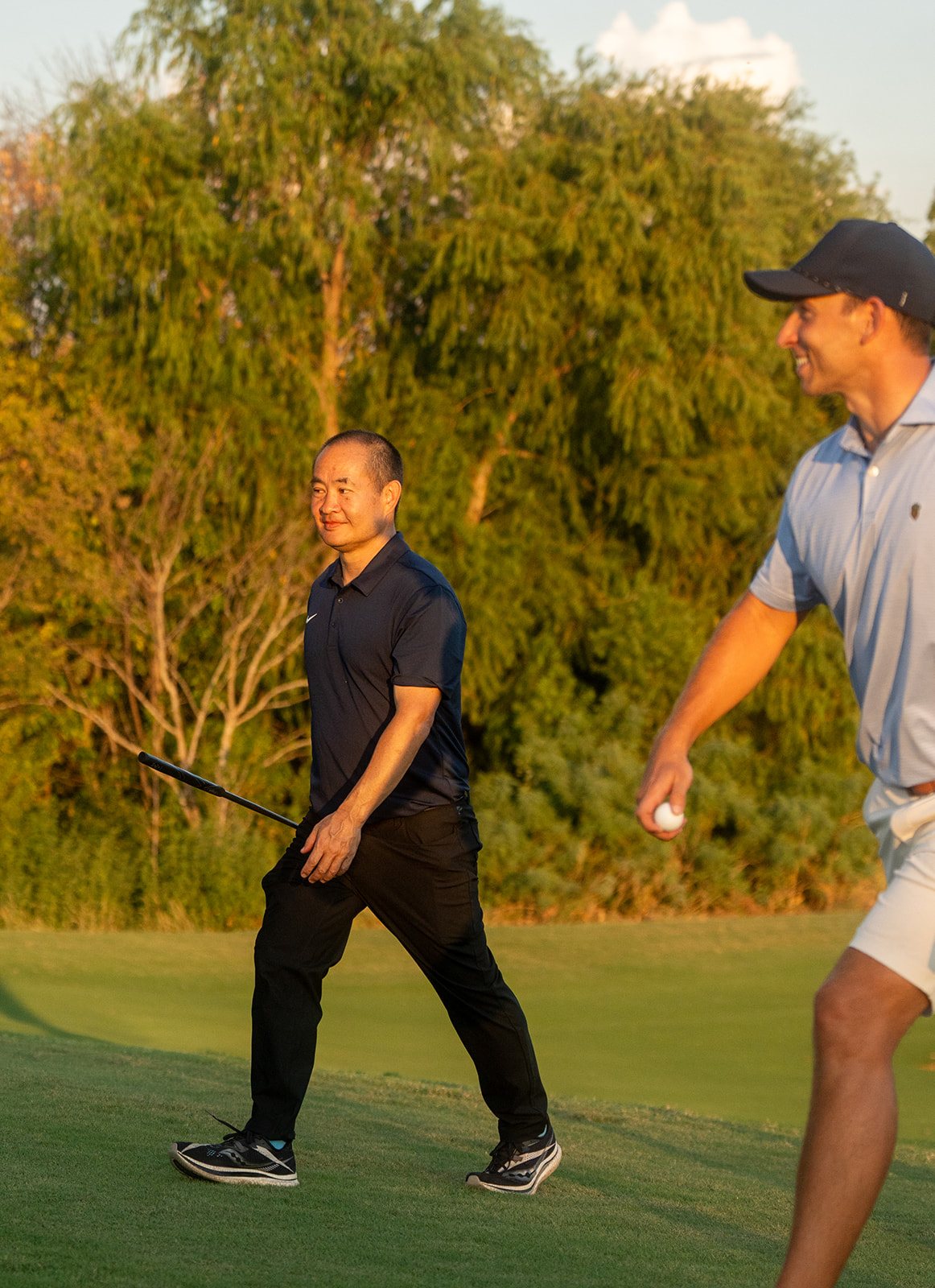 Dennis Yu walking the fairway at Fields Ranch during the Sphere Rocket Open