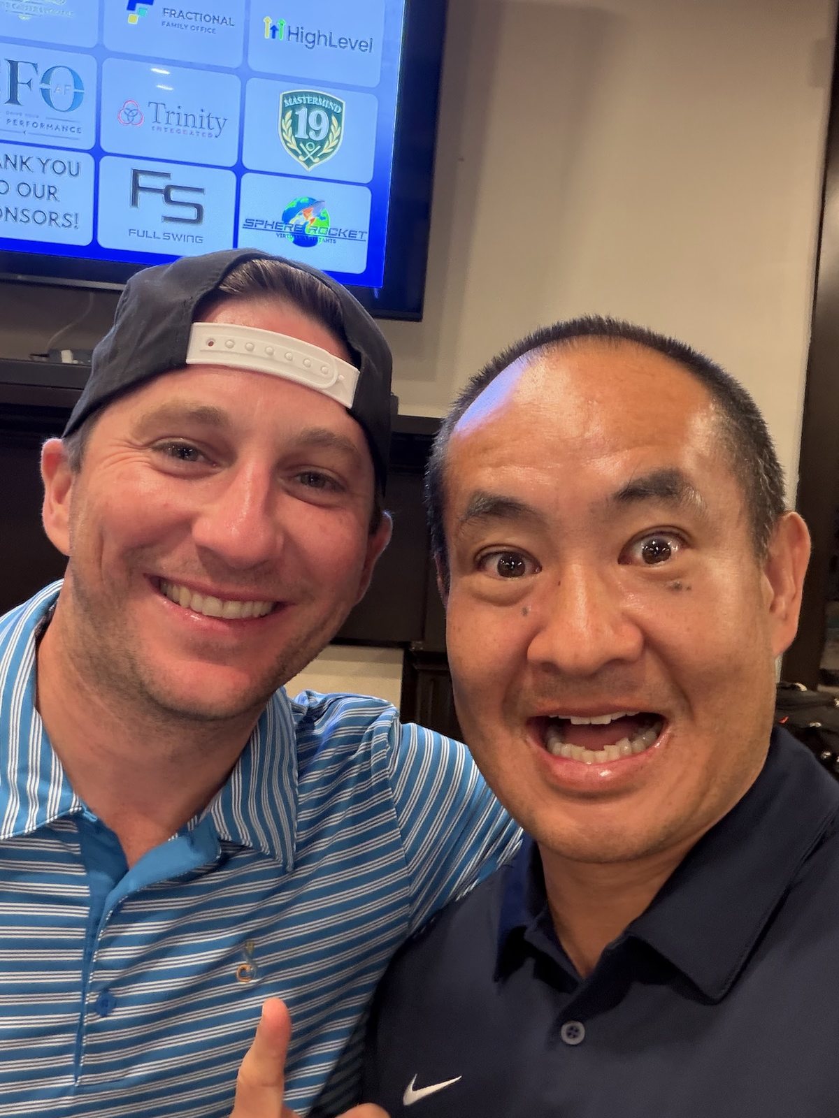 Dennis Yu with Ben Harris, CMO of Sphere Rocket, in the clubhouse