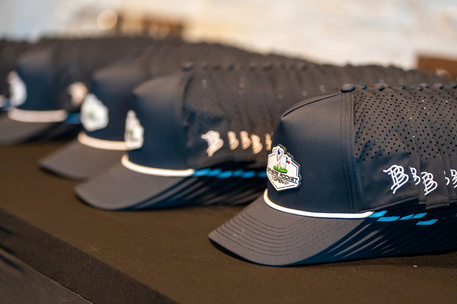 Custom Sphere Rocket Open hats laid out on a table