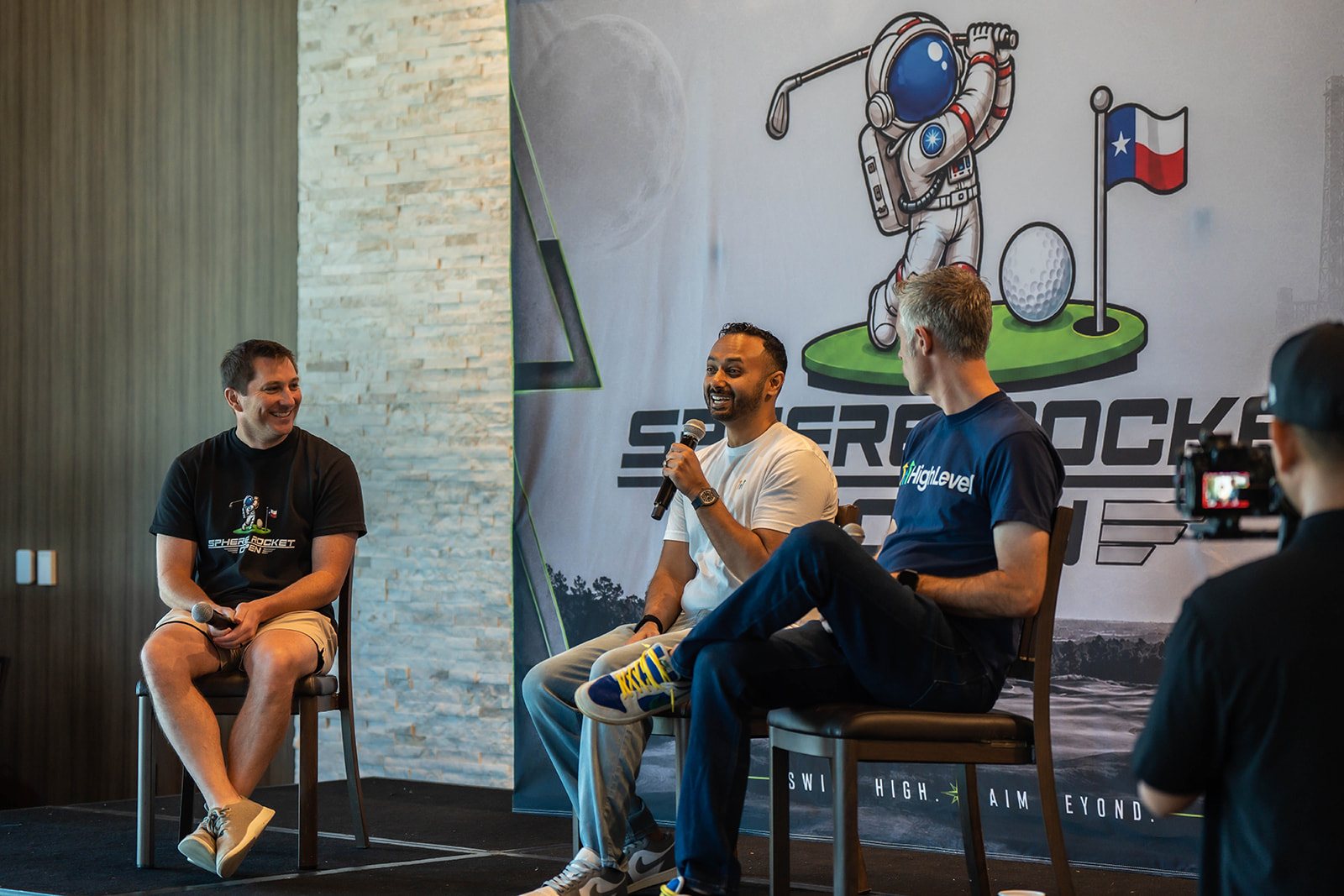 Ben Harris moderating a panel of operators at the Sphere Rocket Open