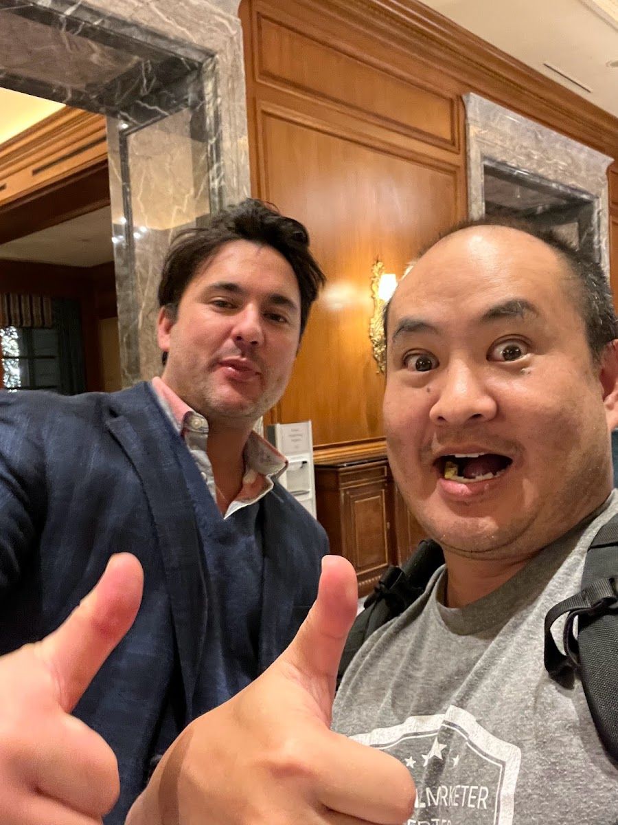 Dennis Yu with Nathaniel Stevens